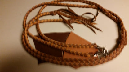 Braided Leather 7.5' Roper Reins
