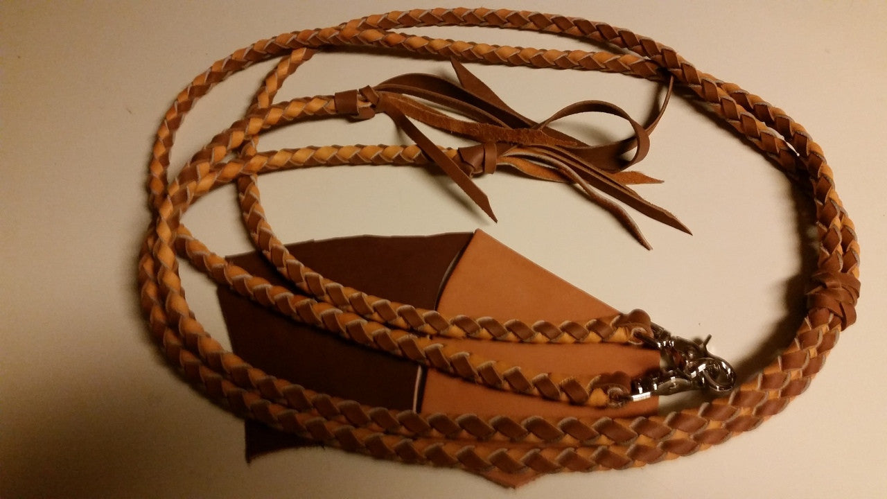 "The Trail Rider "6.5' Braided Leather Split Reins - Sedona Leather Company L.L.C.  - 7