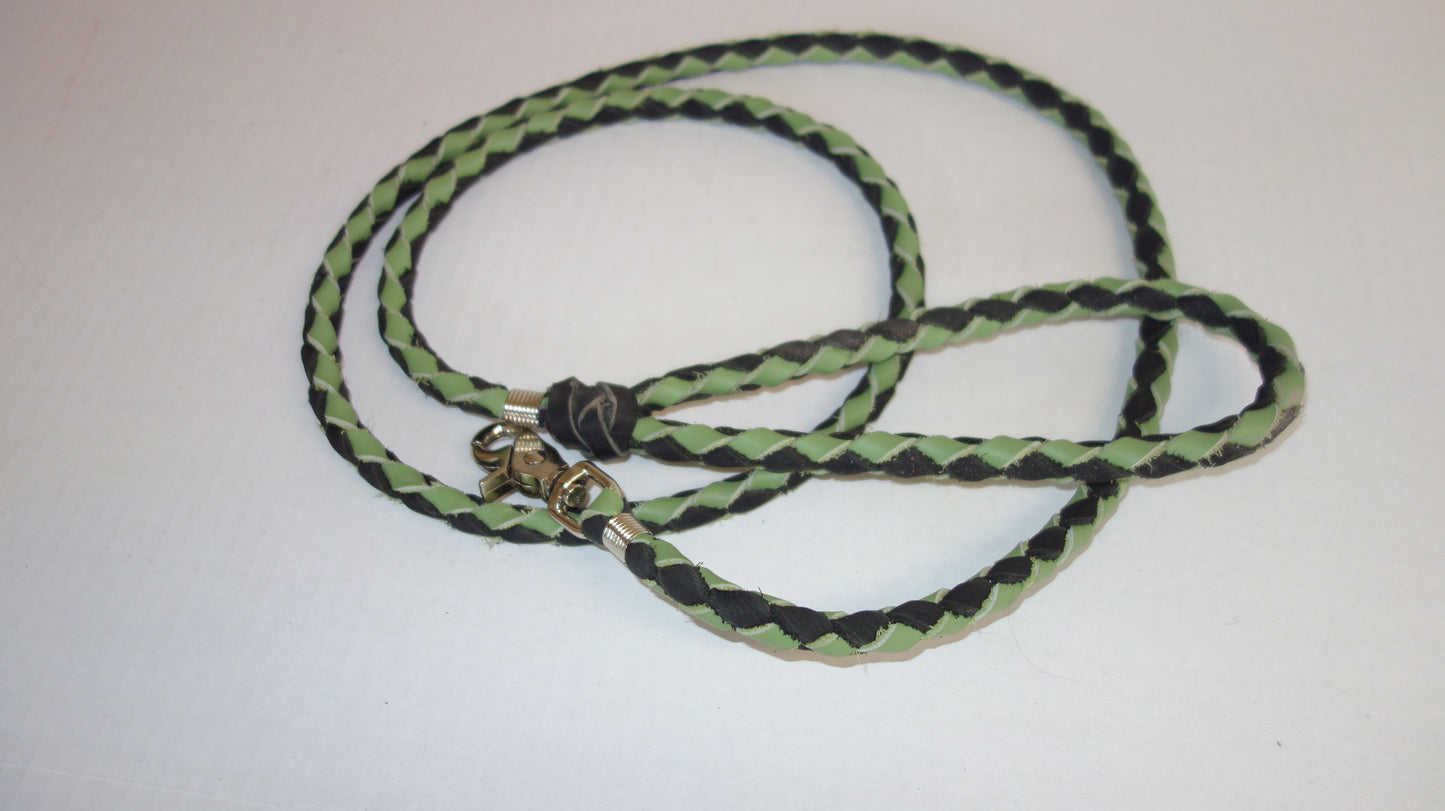 2' Braided Leather Dog Leash