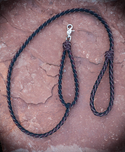 2' Braided Leather Dog Leash