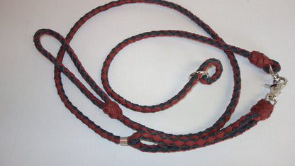 2' Braided Leather Dog Leash