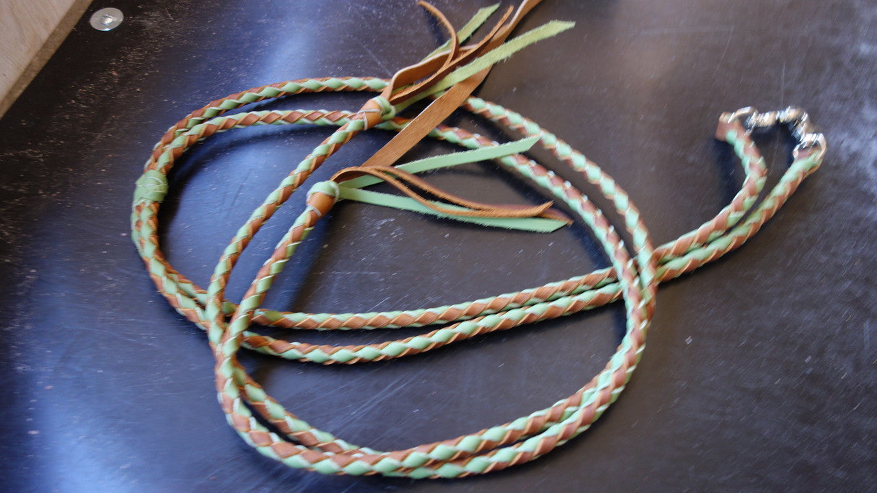 "The Trail Rider "6.5' Braided Leather Split Reins - Sedona Leather Company L.L.C.  - 8