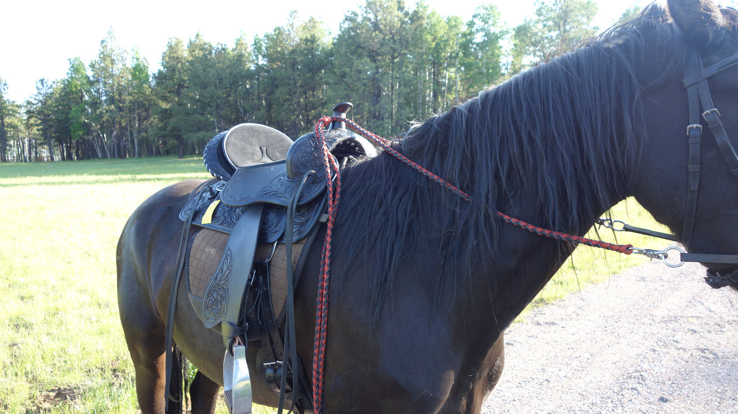Braided Leather 7.5' Roper Reins