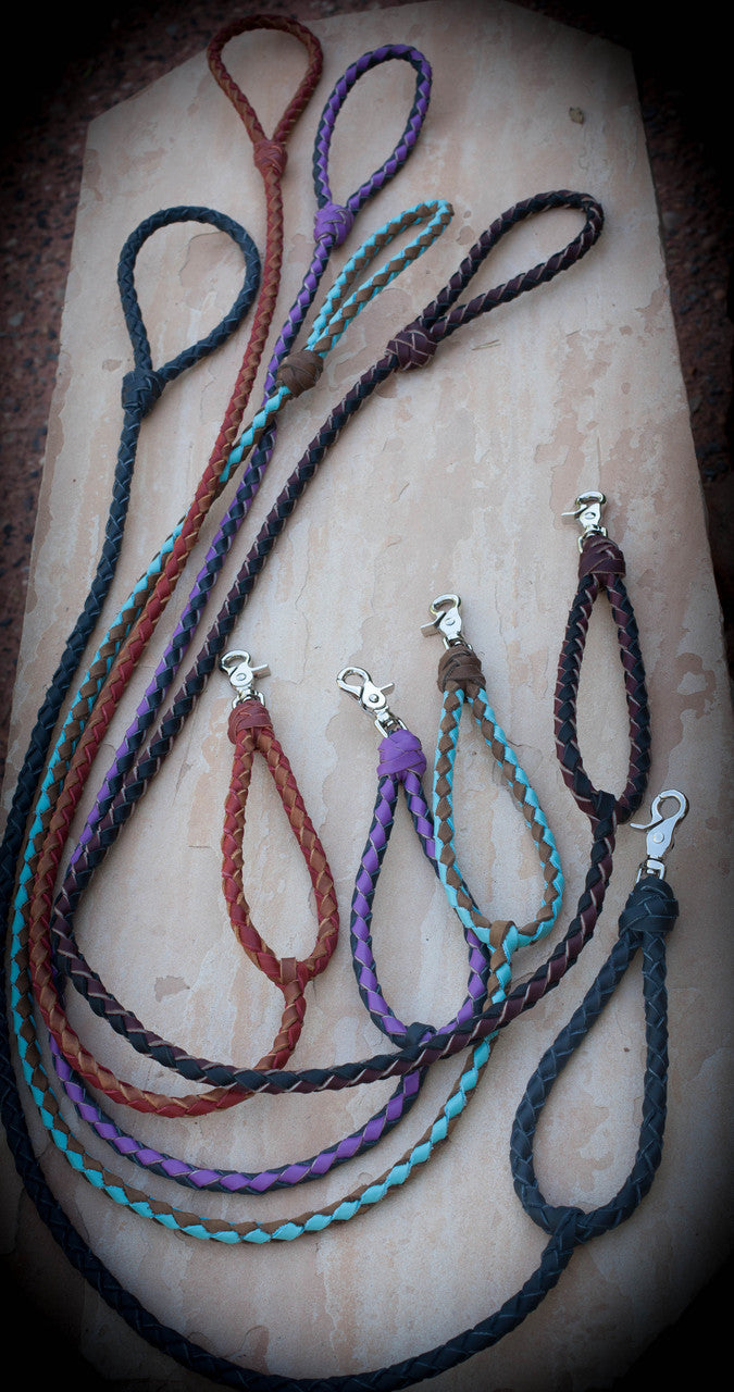 The Metropolitan Dog Leash (Two Handle Braided Leather 5' Dog Leash) - Sedona Leather Company L.L.C.  - 15