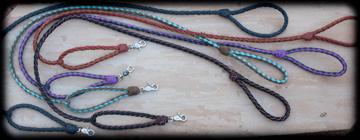 The Metropolitan Dog Leash (Two Handle Braided Leather 5' Dog Leash) - Sedona Leather Company L.L.C.  - 4