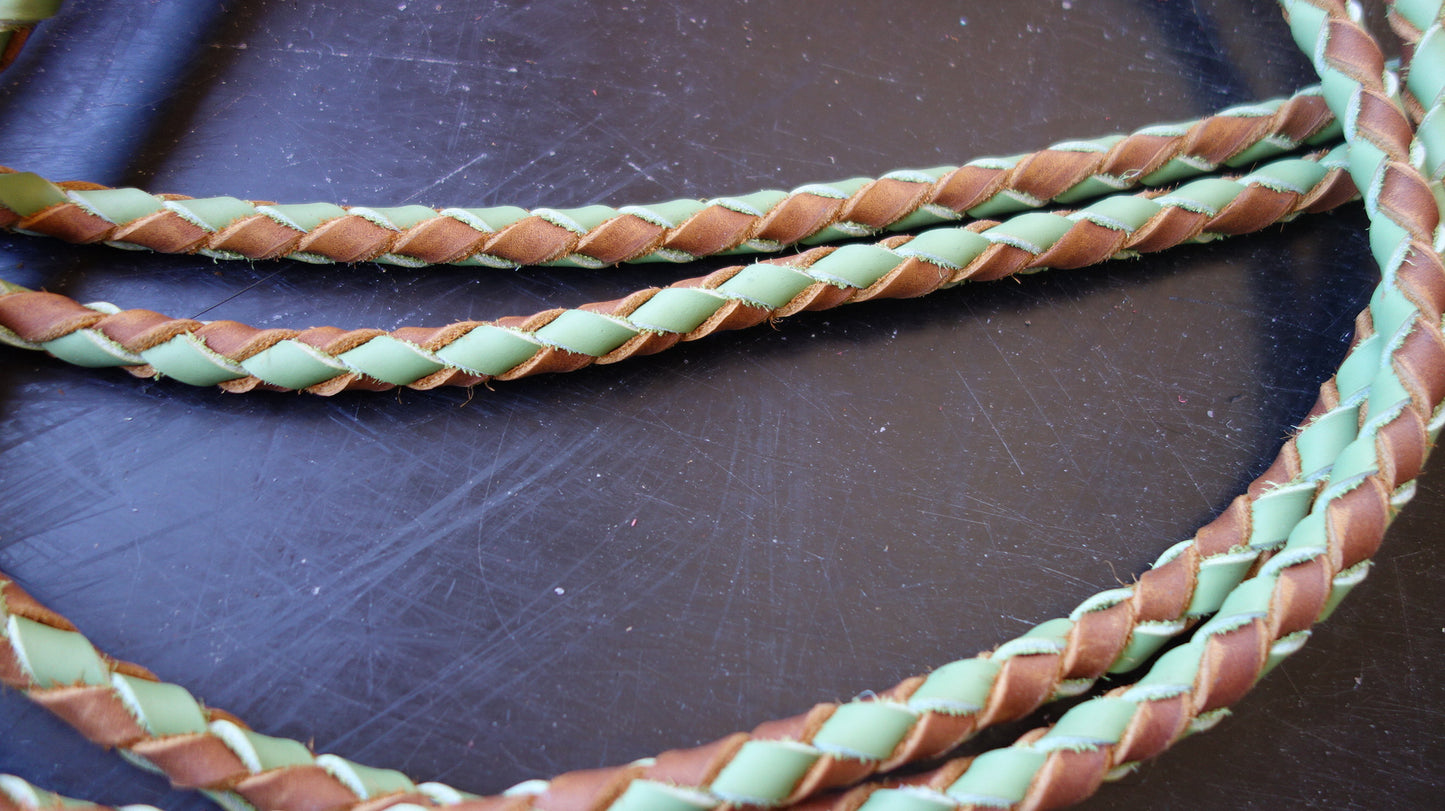 2' Braided Leather Dog Leash