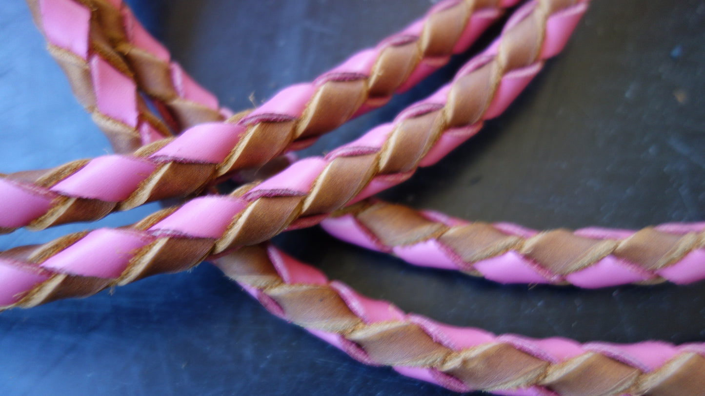 2' Braided Leather Dog Leash