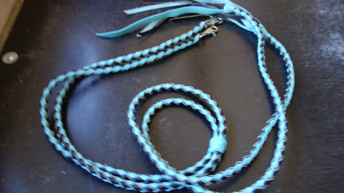 2' Braided Leather Dog Leash