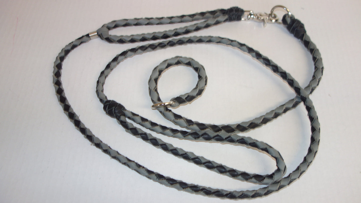 2' Braided Leather Dog Leash