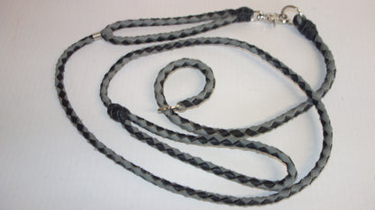 2' Braided Leather Dog Leash